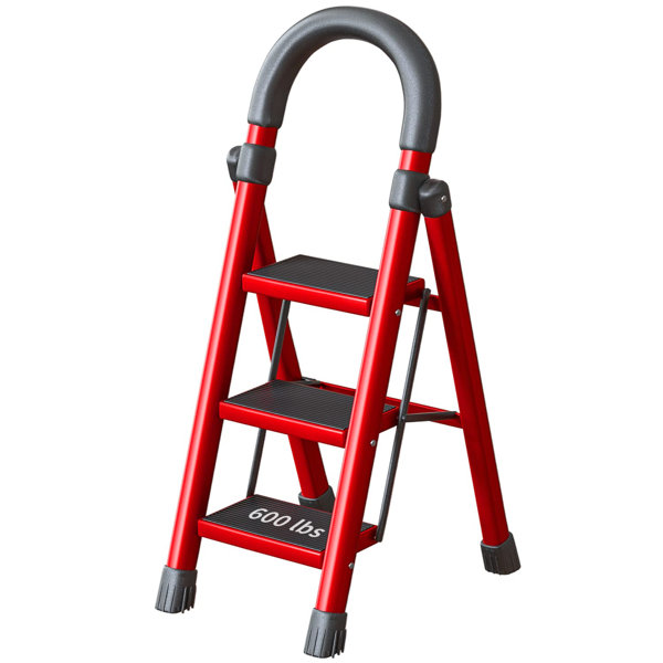 WFX Utility™ 3 Step Aluminum Lightweight Folding Small Step Ladder Wayfair